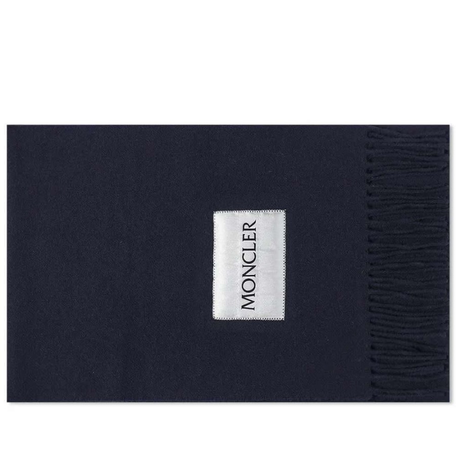 Accessories * | Moncler Label Logo Scarf