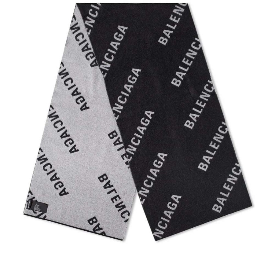 Accessories * | Balenciaga Macro Logo Scarf