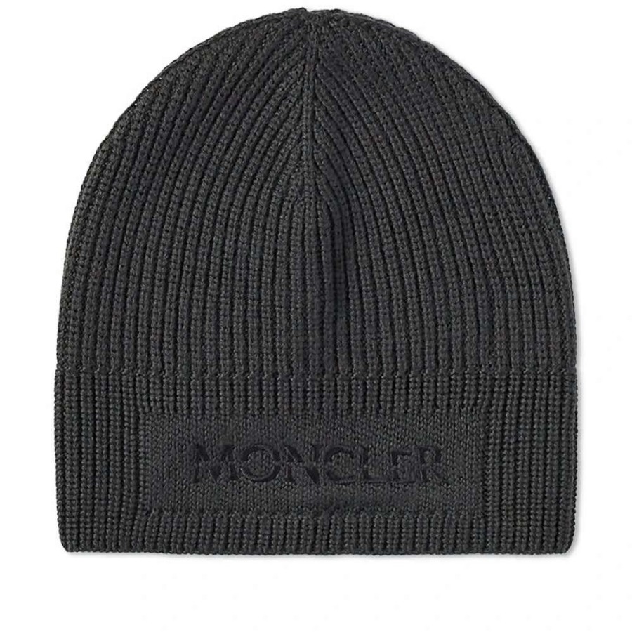 Accessories * | Moncler Tonal Logo Beanie