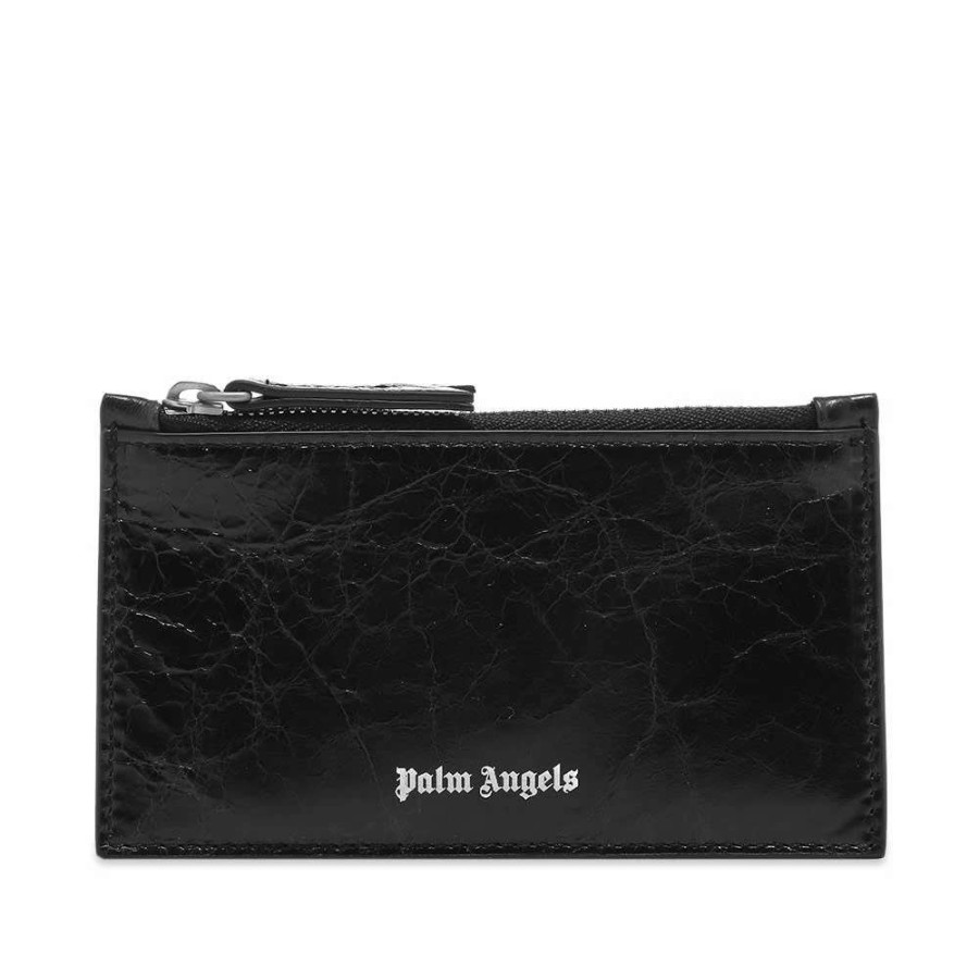 Accessories * | Palm Angels Crinkle Leather Cardholder