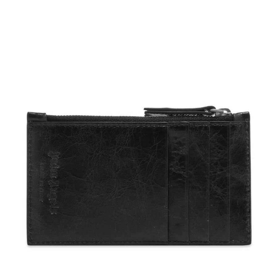 Accessories * | Palm Angels Crinkle Leather Cardholder