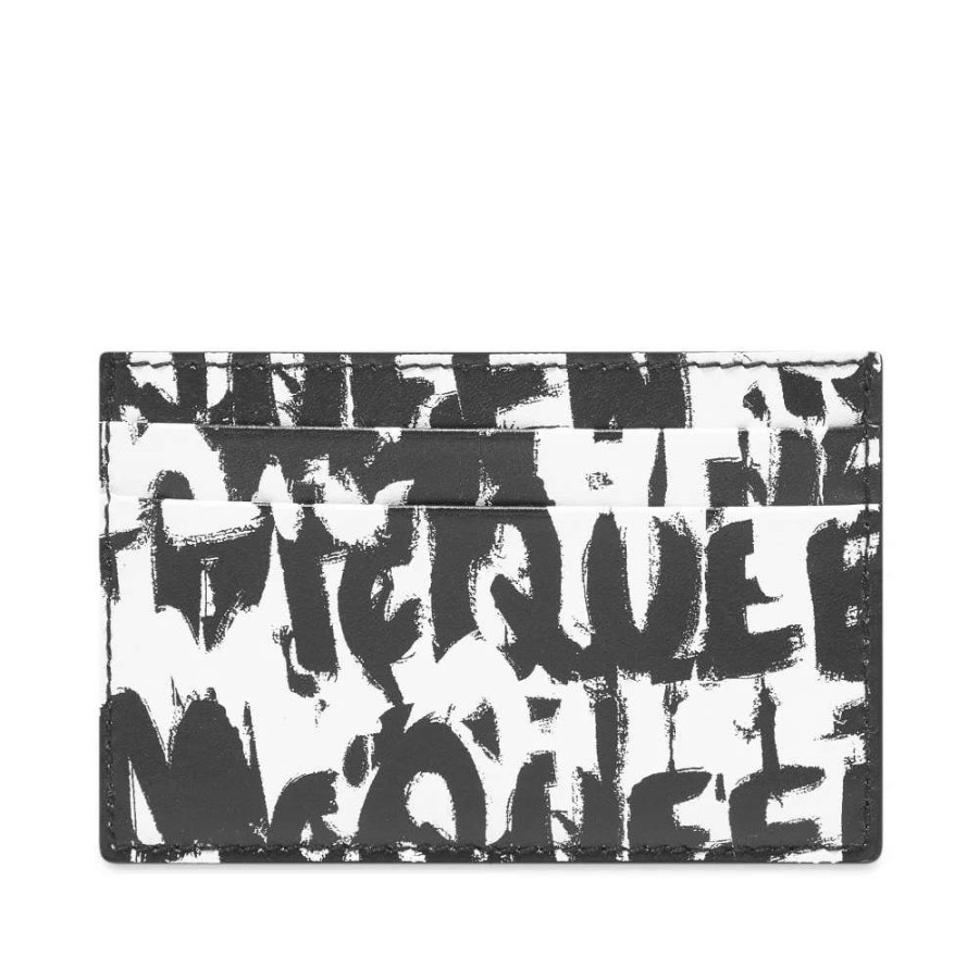 Accessories * | Alexander Mcqueen All Over Grafitti Logo Card Holder